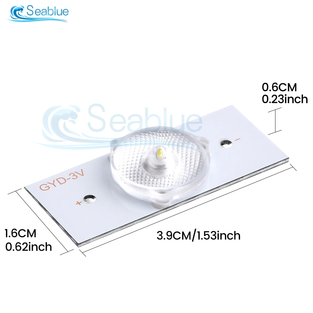 Diode électroluminescente SMD 3V 6V, 100 pièces, perle de lumière avec lentille optique, pour la réparation de la bande de rétro-éclairage 32-65 LED