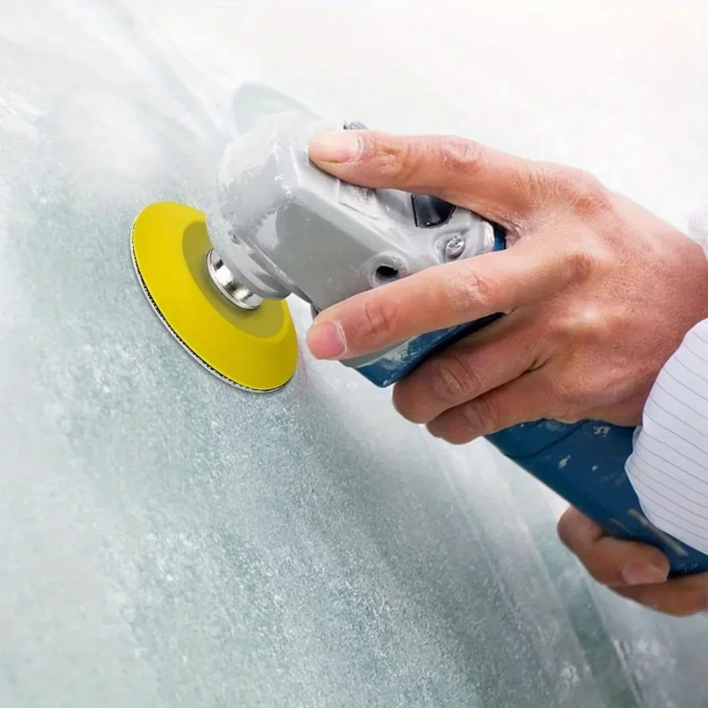 Tampon de ponçage à crochet et boucle de 2 pouces pour disques de ponçage avec fixation de foret à tige de 1/4 pouces et tampon tampon de couche de mousse souple