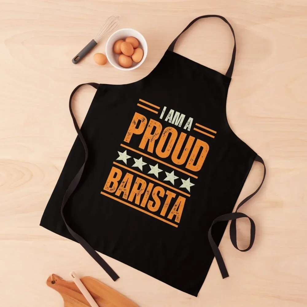 Proud Barista Apron Professional Barber Kitchen Women work gowns for women cleaning Customizable Apron