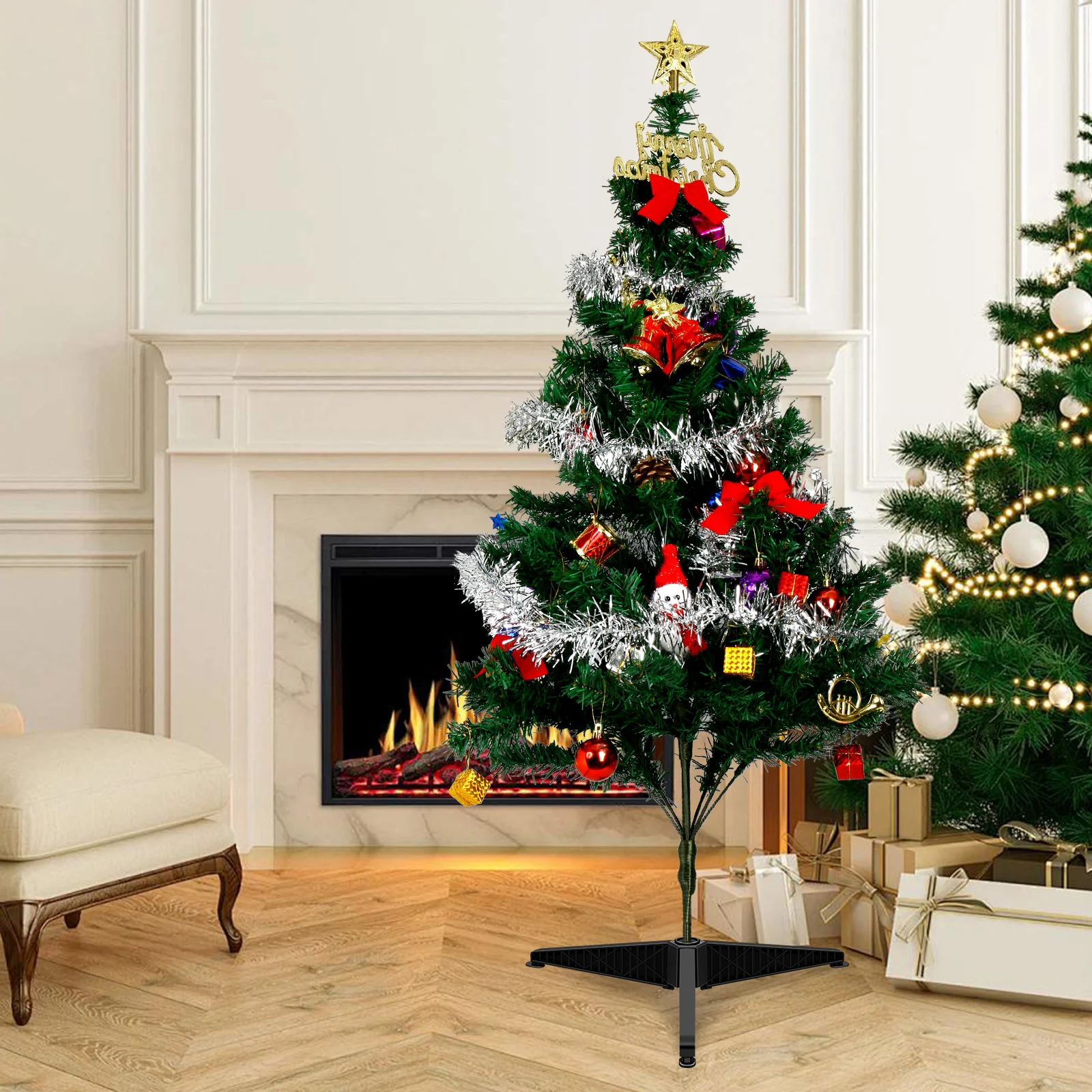 

1pc Christmas Tree Stand Plastic Xmas Tree Bracket Sturdy Base For Artificial Home Holiday Decoration Party Supplies