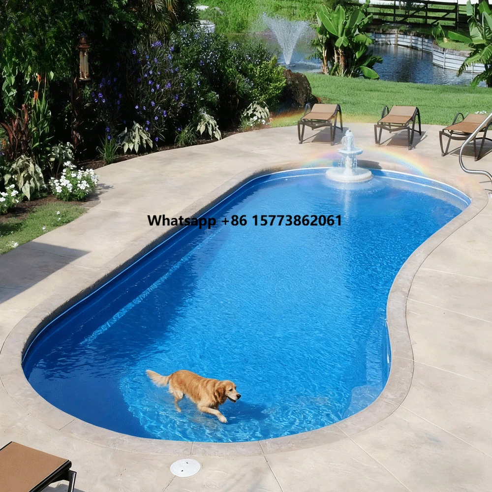 Swim Spa Plunge Overflow Pool Outdoor Small Size Family Prefab Piscine Endless Fiberglass Indoor Above Ground Swimming Pool