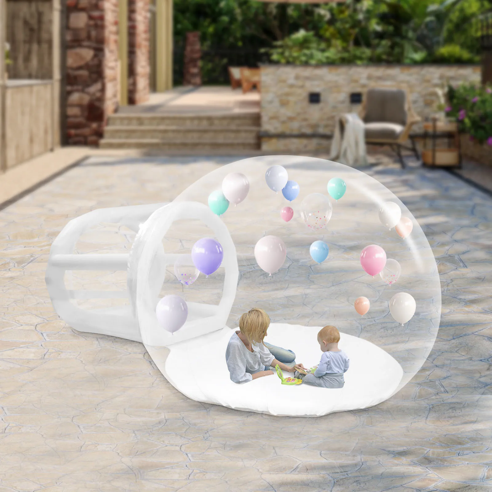 

74.8*50*49.1cm Fully Transparent Bubble Tent With Blower Inflatable Clear Camping Bubble House For Camping Weddings Photography