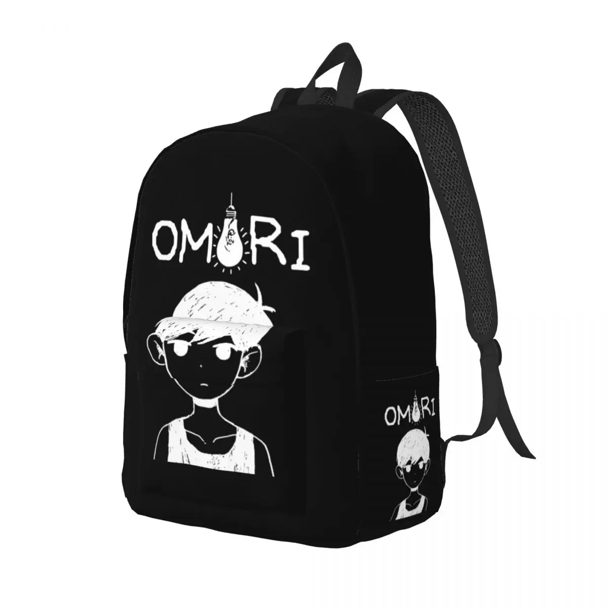 Omori Merch Omori White Backpack for Men Women Fashion Student Hiking Travel Daypack College Canvas Bags Sports