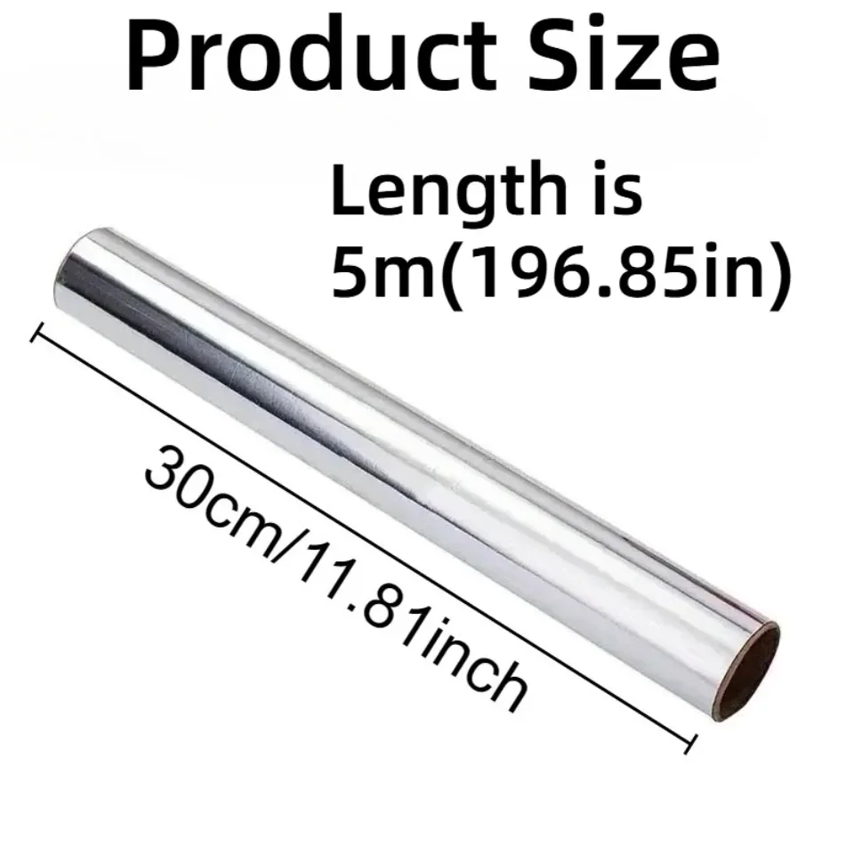 1Roll Aluminum Foil Paper Kitchen Wrap Disposable Tin Foil for Baking BBQ Grilling Air Fryer Food Storage Camping