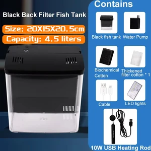 Selbstverkleidung Tank für Aquarium, Heimtisch, klein und Mini, Doppelfischtank, zurückgefilterter Rücken, Goldfischtank 6 Hauptverkaufsaquariumfische - №3