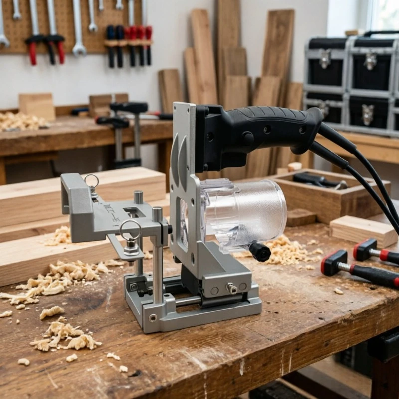 2 in 1 Mortising Jig Slotting Bracket Invisible Fasteners Punch Locator Milling Cutter Positioning Frame for Wood Trimming