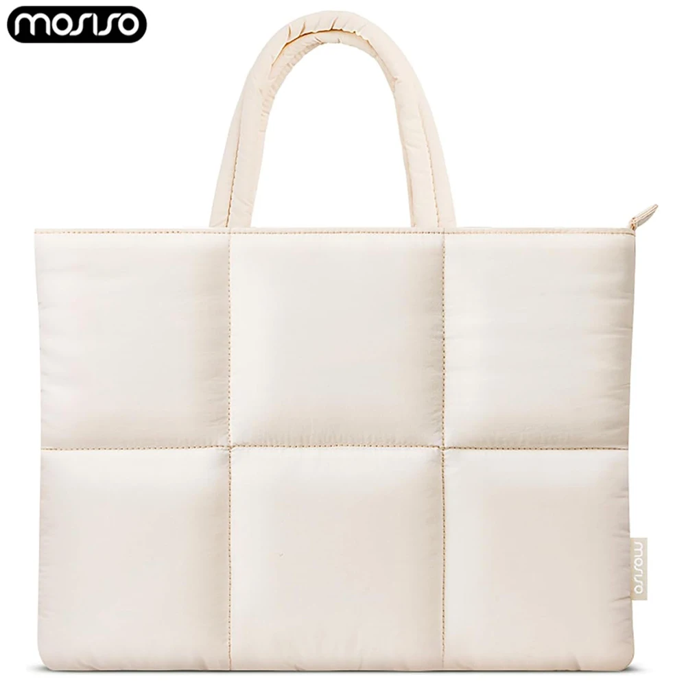 Laptop Handbag Notebook Sleeves for Macbook Air Pro HP Dell ASUS Lenovo 13 14 inch Puffy Laptop Carrying Case Women's Briefcase