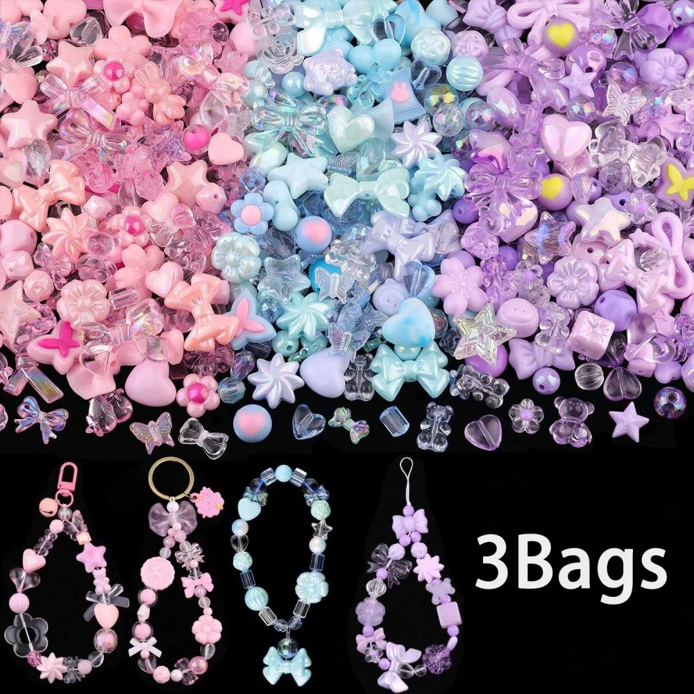 Newly upgraded 11 color Mixing Style Candy Color Acrylic Beads For DIY Handmade Bracelet Jewelry Making Phone Chain Accessories