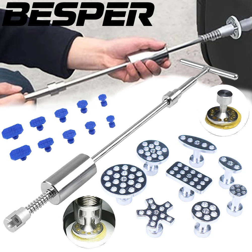 T-Bar Dent Puller Paintless Repair Kit - Reusable Tabs For Auto Body - Essential Tool for Car Small Dents, Hail Damage, Dings