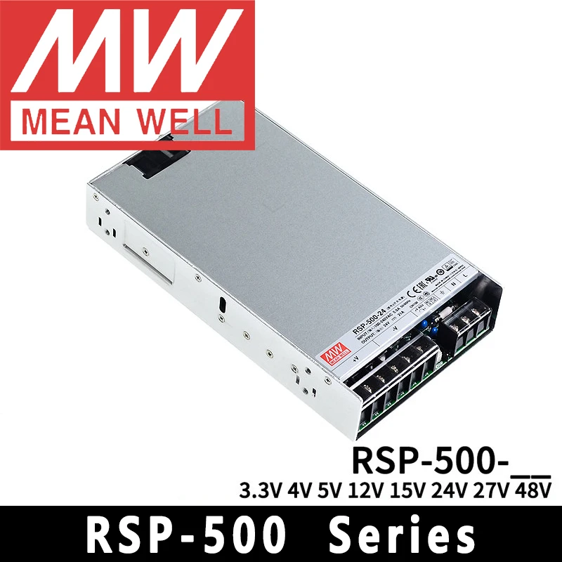 Mean Well RSP-500-3.3/4/5/12/15/24/27/48 meanwell 500W AC/DC Single Output with PFC Function Switching Power Supply