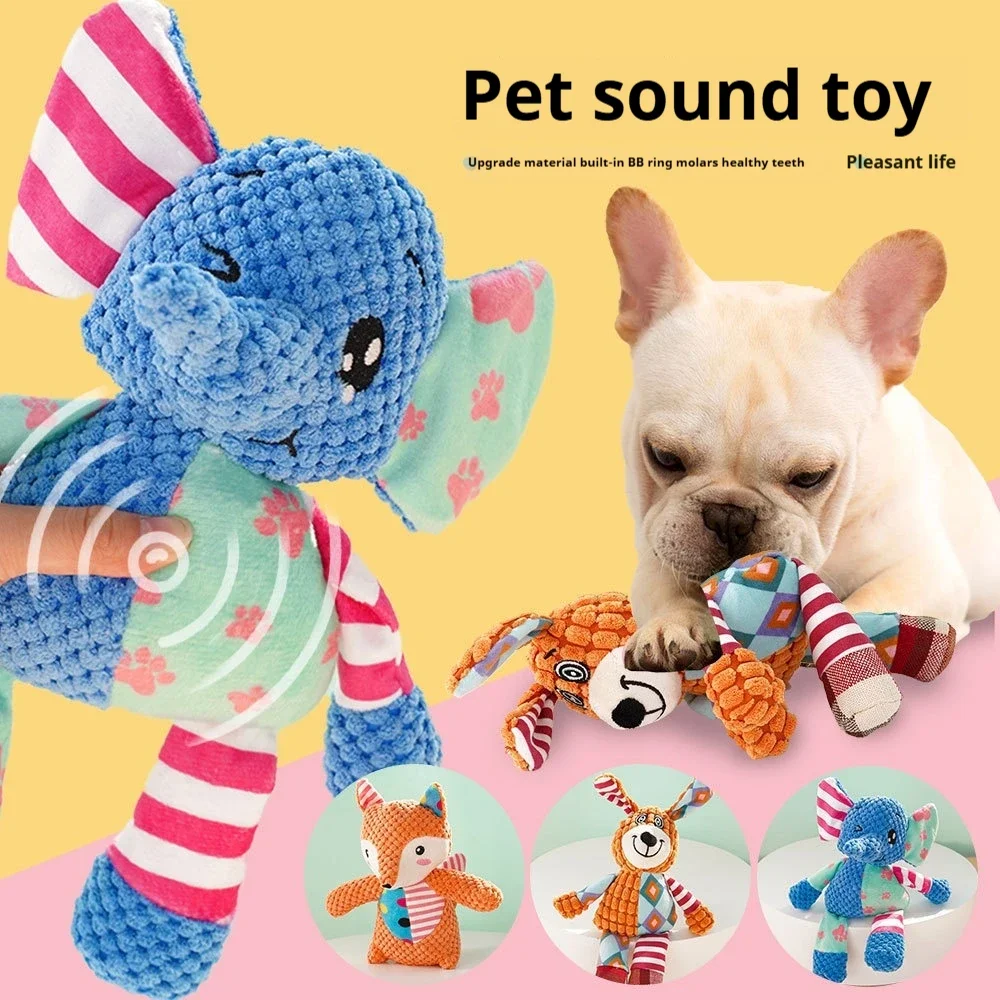 

Dog Plush Toys Puppy Bite-resistant Vocal Doll Cartoon Cute Animal Doll Plush Teething Bite-resistant Interactive Dog Supplies