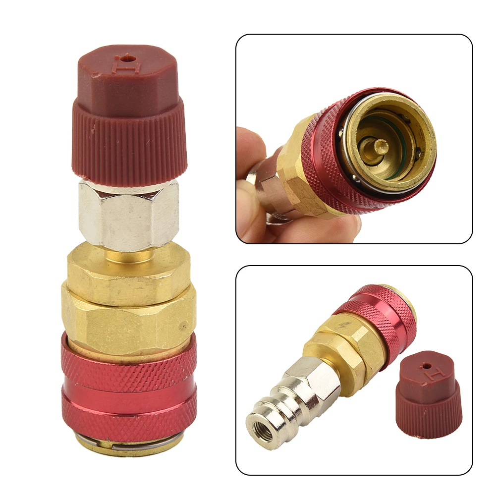 High Side Extension For R134A Quick Coupler Adapter Brass Material Suitable For Car Air Conditioning Manifold Gauge Set Use