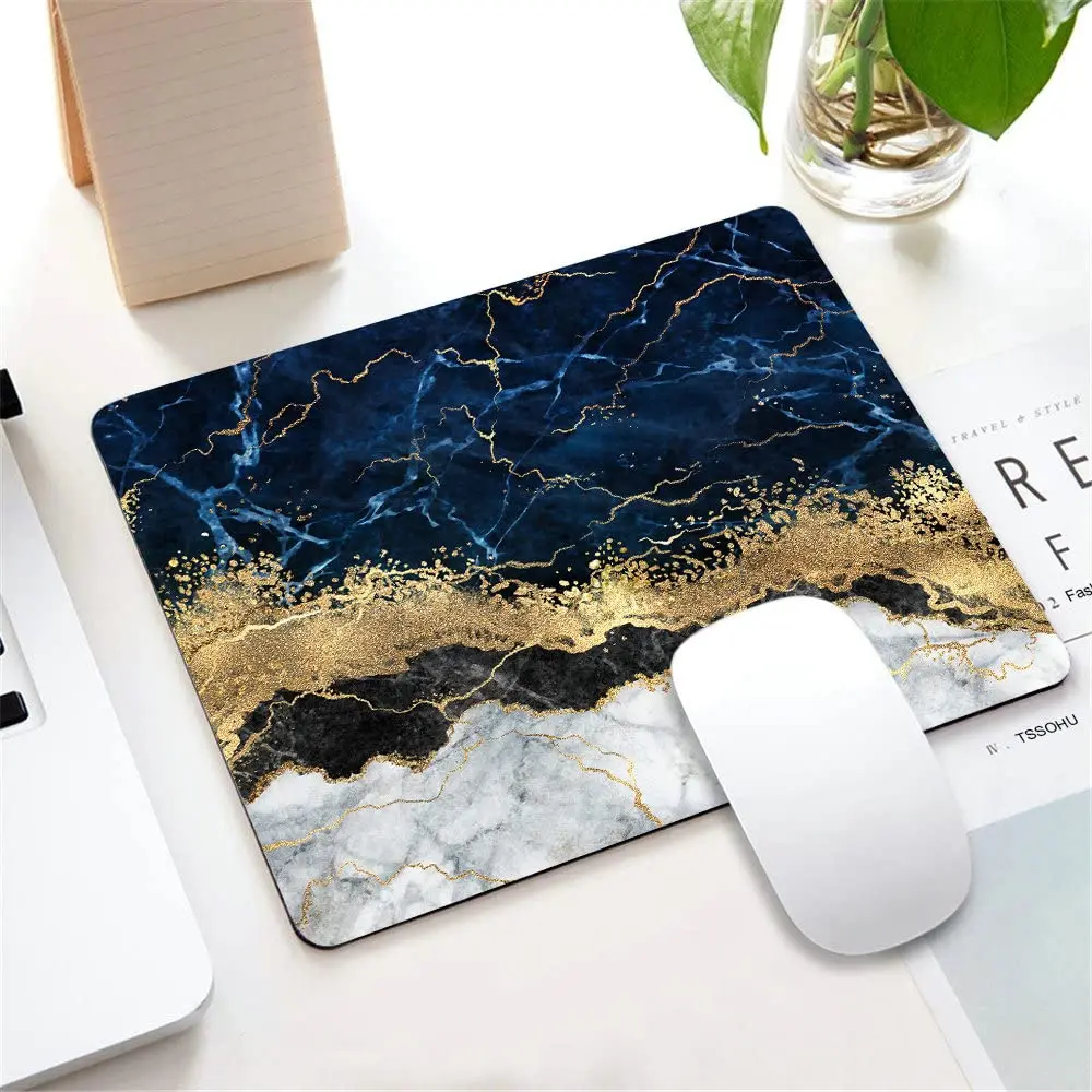 Hot-Selling Retro Marbles Printing Square Mouse Pads Comfortable Gaming Mousepad Mouse Mat Keyboard Mats Desk Pad 22x18cm