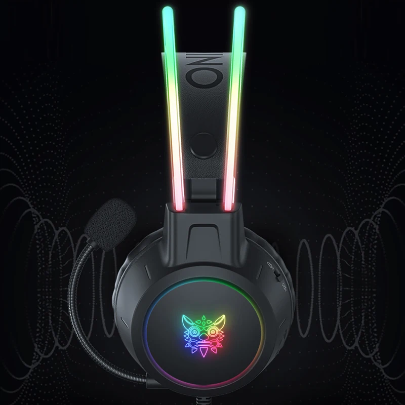 ONIKUMA RGB auriculares para juegos con micrófono Flexible HD auriculares para juegos de 3,5mm para PC Xbox PS4 PS5 Switch juegos de ordenador