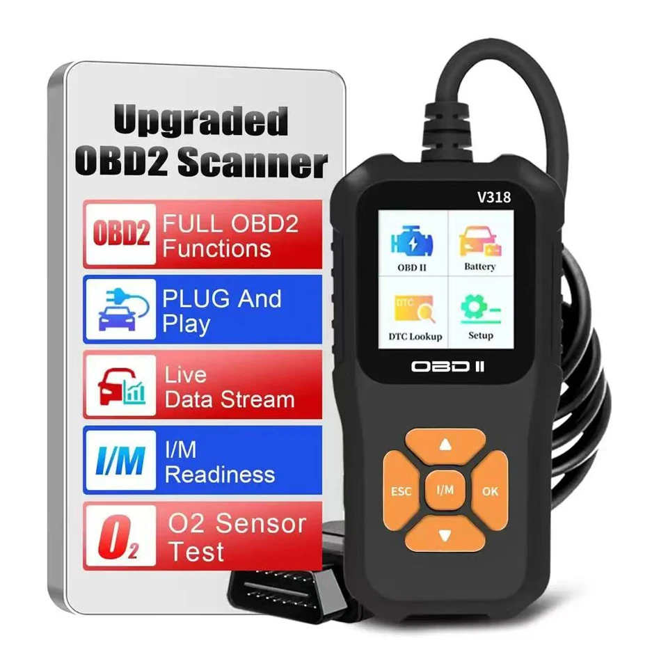سيارة obd2 الماسح الضوئي أداة تشخيص جهاز قياس الجهد الكهربائي المهنية السيارات تحقق قارئ رمز المحرك obd ii السيارات الماسح الضوئي V318 #1
