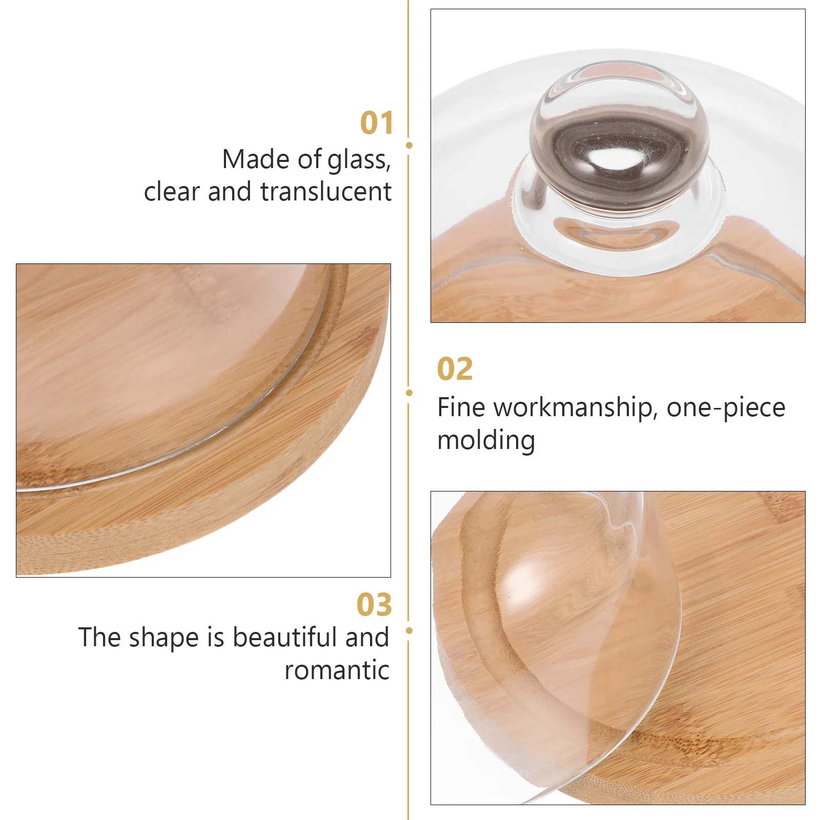 

1Set Fruit Display Tray Premium Wooden Cake Plate Large Capacity Bread Storage Tray Dessert Cover for Parties Weddings