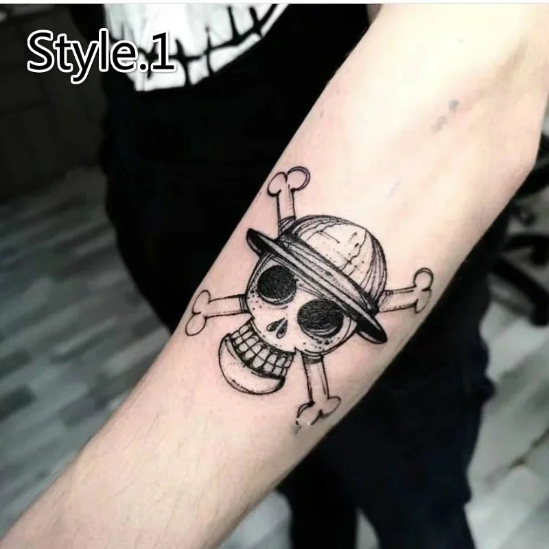 Skull Anime tatuaggi temporanei decalcomanie impermeabili Cartoon Fake Tattoo Sticker Bady Art