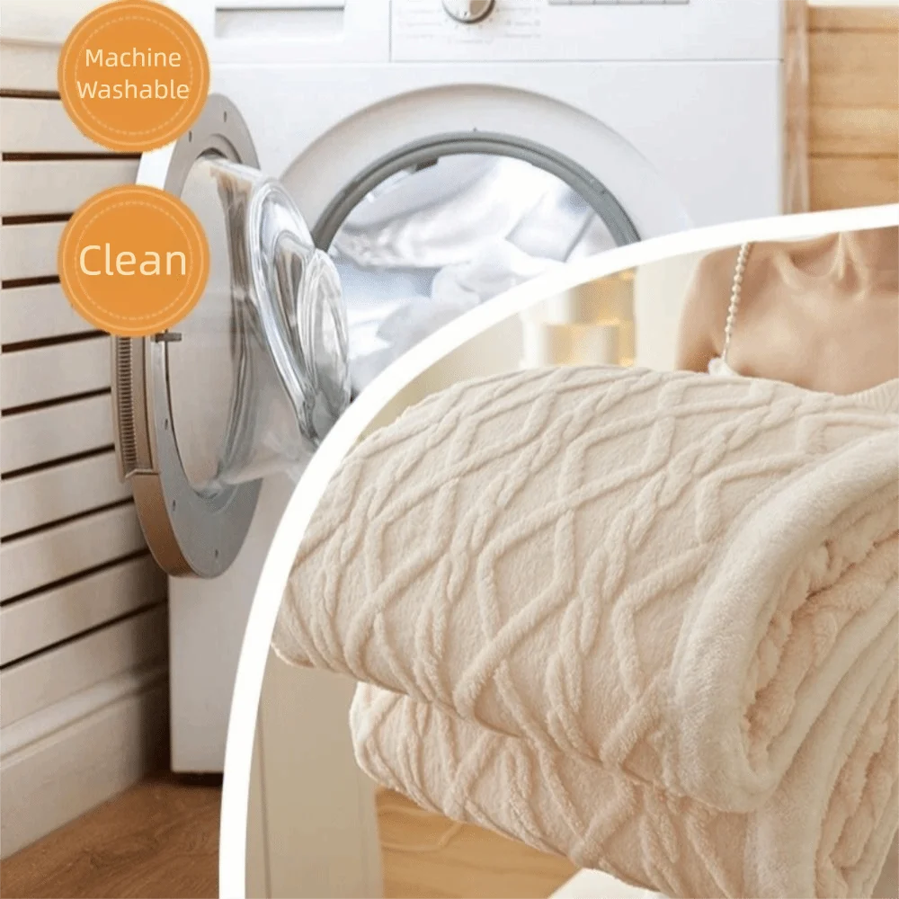 유럽 스타일 180*200cm 이중 레이어 플리스 담요 두꺼운 따뜻한 담요 부드러운 3D 자카드 플러시 담요 침실용