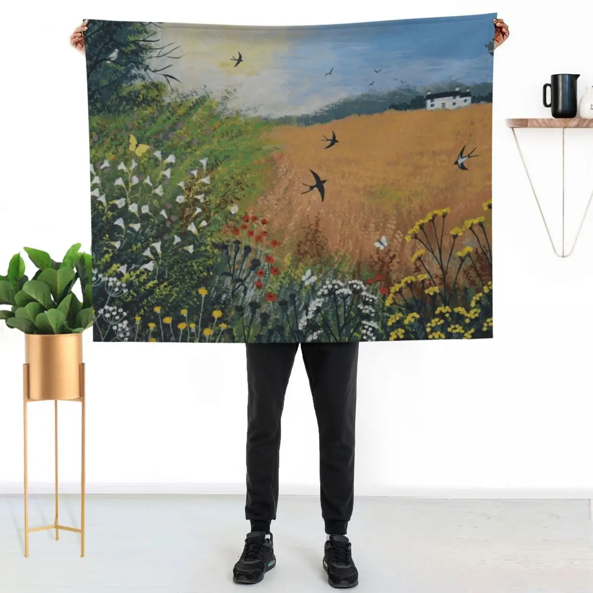 Harvest Swallows Throw Blanket Furrys Giant Sofa Custom Moving Luxury Thicken Plaid on the sofa Blankets