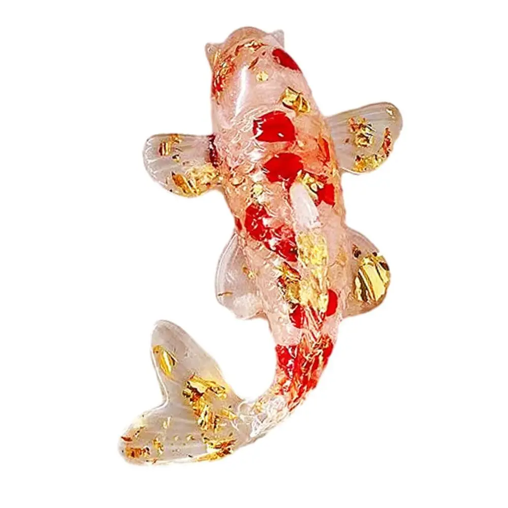 Crystal Crystal Gravel Carp Ornament Resin Epoxy Home Decoration Drip Gel Small Fish Ornaments Goldfish Gifts Desktop Jewelry
