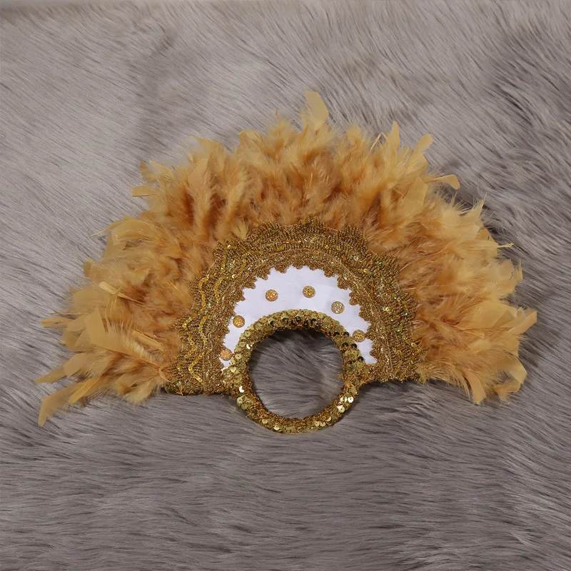 

Элегантный веер с перьями, креативный свадебный веер - идеальный выбор для танцевального снаряжения, выставок и реквизита для фотографий.