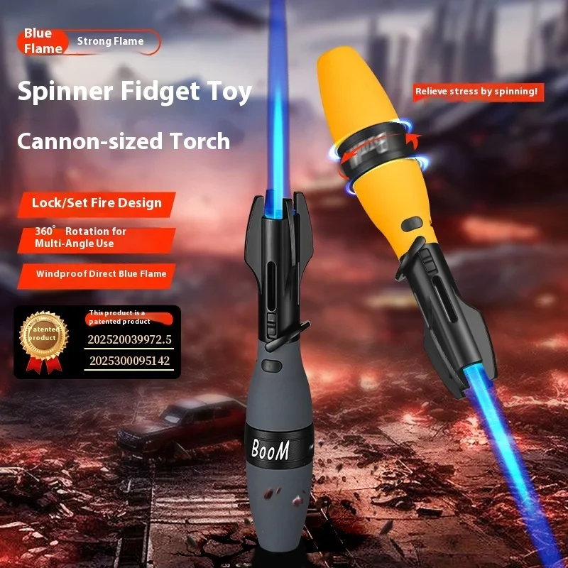 Powerful Metal Windproof Turbo Jet Butane Gas Lighter Barbecue Kitchen Torch Cigar Accessories Ignition Gadgets Bowling Shape - Image 3