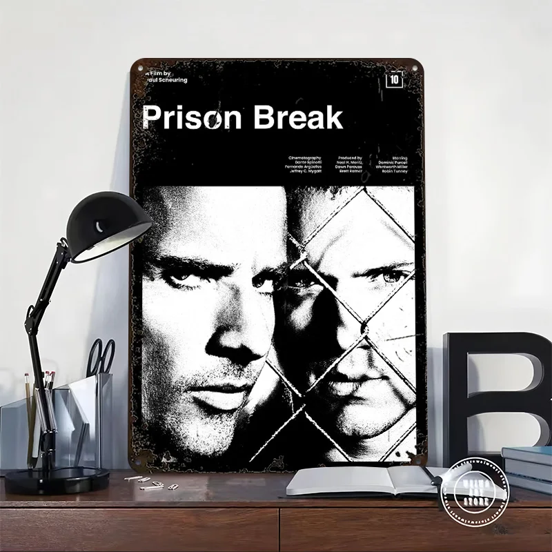 Prison Break Movie Metal Poster Custom Wall Art Retro Vintage Tinplate Signs for Bedroom Decoration Room Man Cave Coffee Bar
