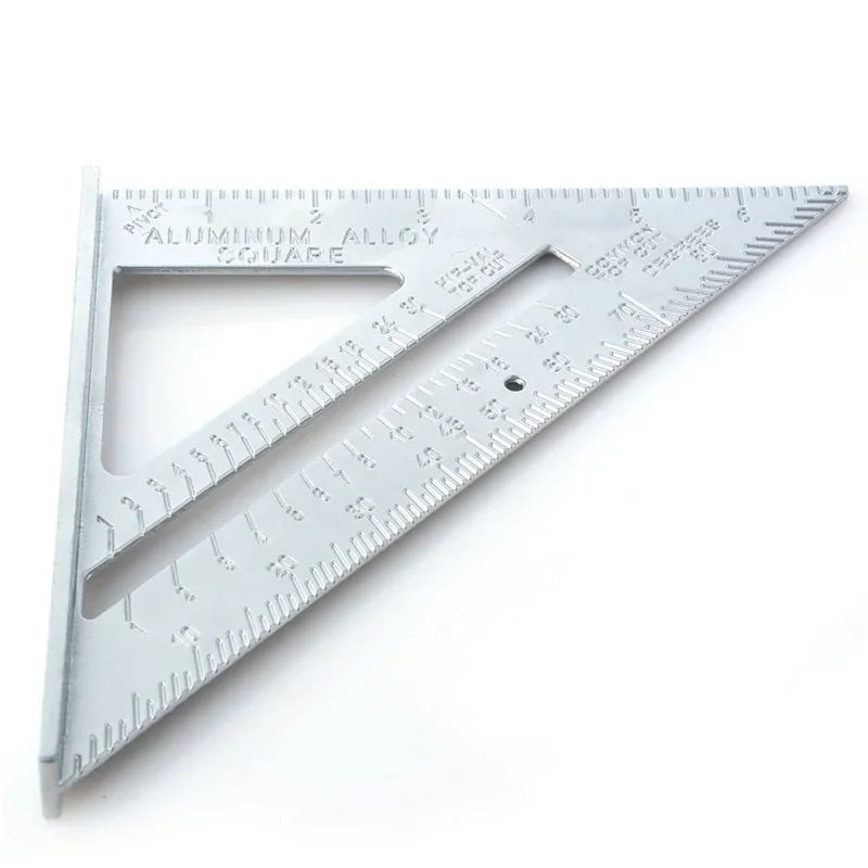 7Inch Carpenter Ruler Speed Square Protractor Aluminum Alloy Miter Framing Tri-square Line Scriber