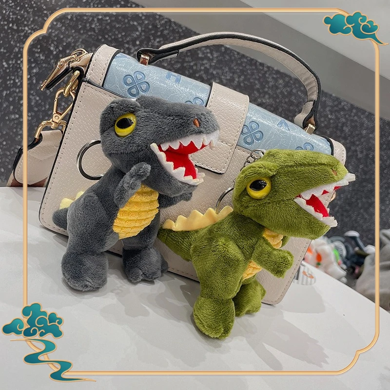 Simpatico ciondolo in peluche con piccolo dinosauro, articoli per il venditore ambulante, commercio all'ingrosso di bambole, bambola Tyrannosaurus rex, portachiavi, peluche