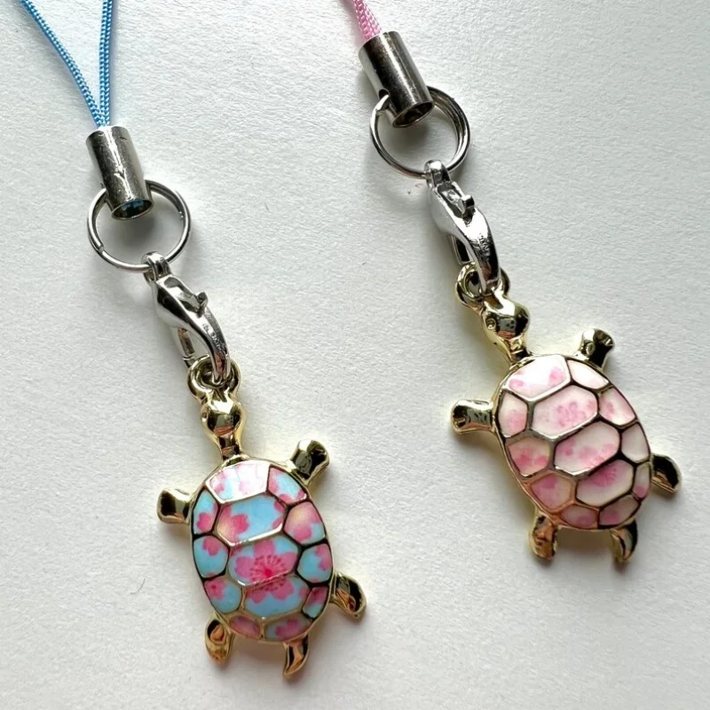 Turtle keychain mobile phone accessories Y2K handmade metal turtle accessories