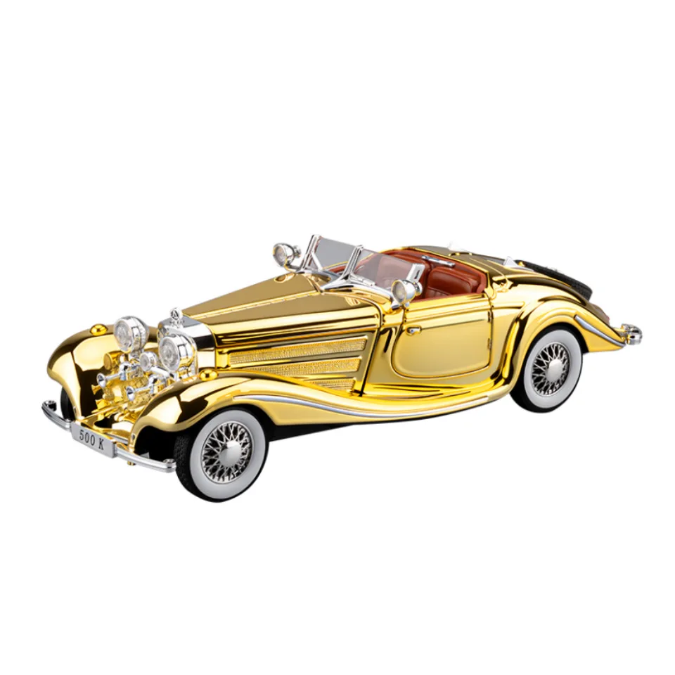 

Car Zhi 1:24 Classic Car Electroplating Edition Simulation Alloy Model Children's Sound and Light Toy Car Wholesale