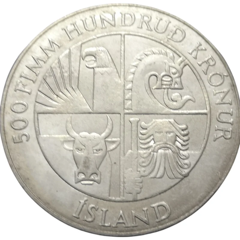 

1974 Iceland 500 Kronur 1st Settlement Silver Plated Copy Coin