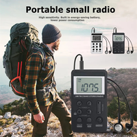 Portable FM/AM Dual Band Stereo Digital Radio for Mini Built in HRD-103 Radio Receiver headset LCD Display Rechargeable Battery