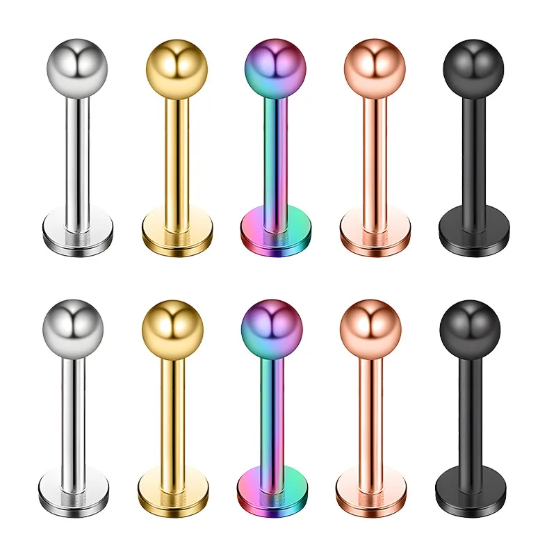 100Pcs/lot Stainless Steel Ear Tragus Ear Piercing Helix Labret Piercing Lip Ring Stud Cartilage Body Jewelry