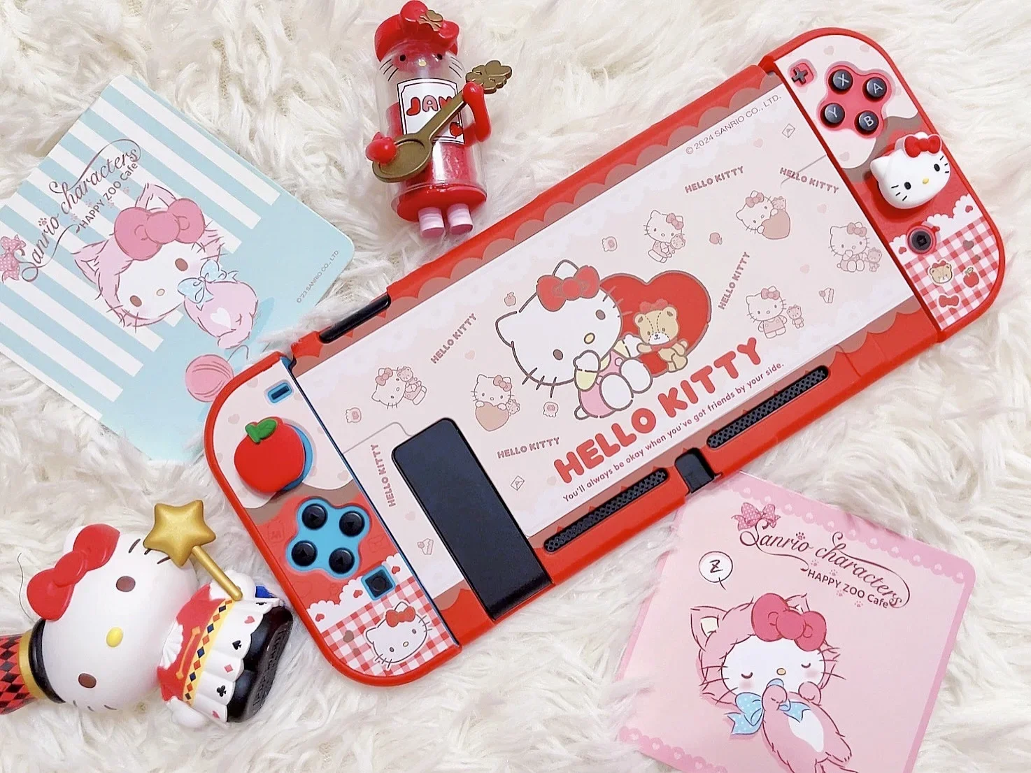 

Симпатичный защитный чехол Sanrio Switch Hello Kitty Ns/Oled жесткий защитный чехол аниме модель наружная модель аксессуары Подарки для девочек