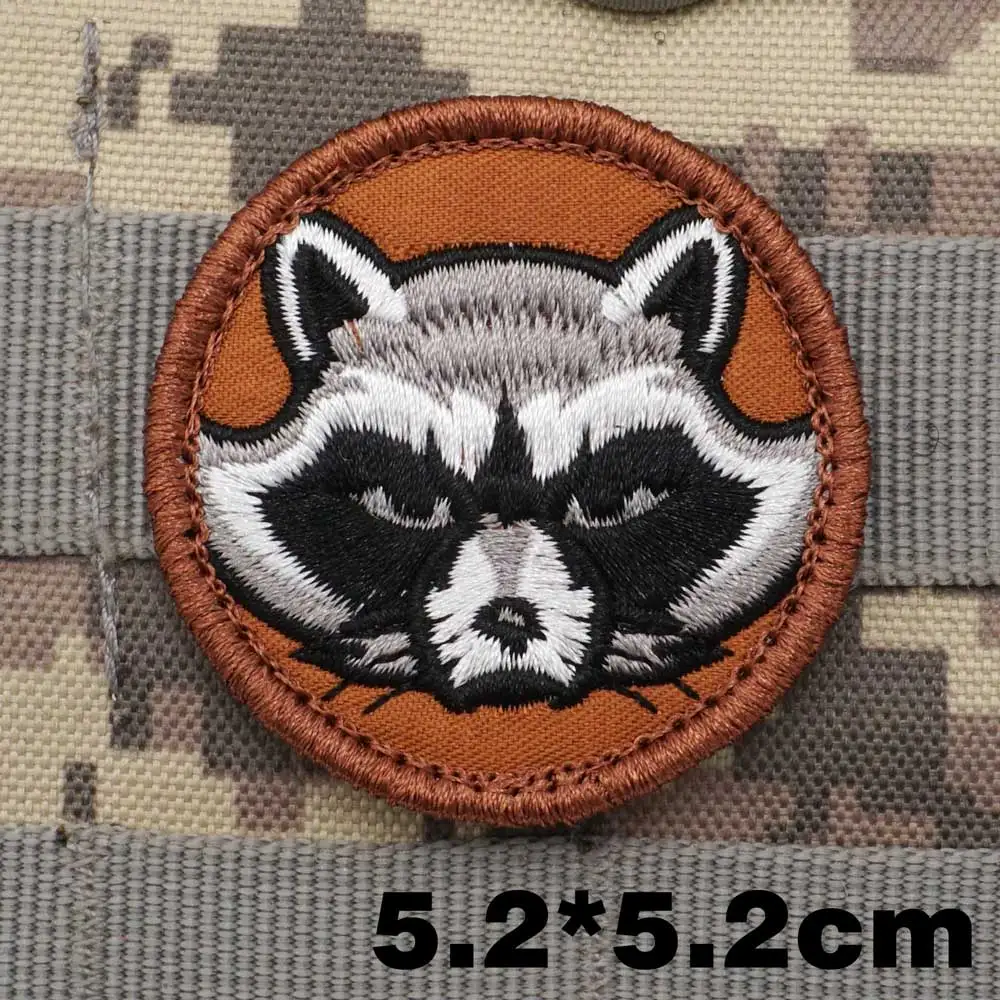 

Angry Raccoon Patrol Morale Badge Embroidered Patch Hook and Loop Fasteners Outdoor Equipment Tactical Backpack Stickers
