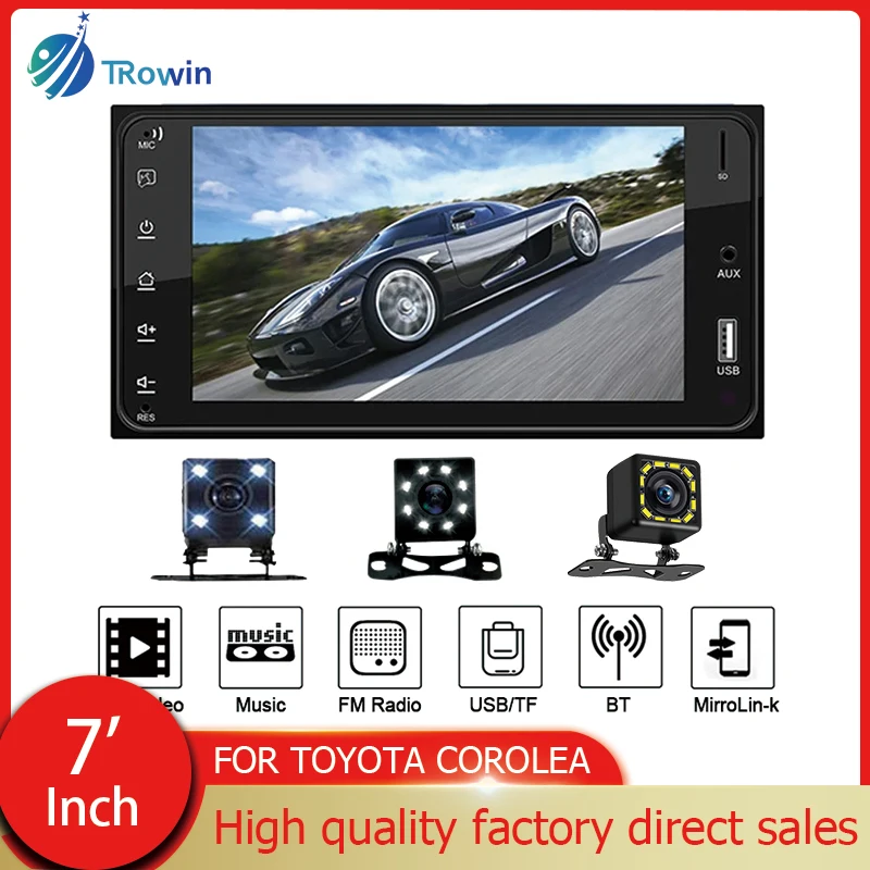 

7'' 2 Din MP5 Car Audio Radio TF Bluetooth Car Multimedia player For Toyota Corolla Autoradio Mirrorlink Touch Screen Stereo