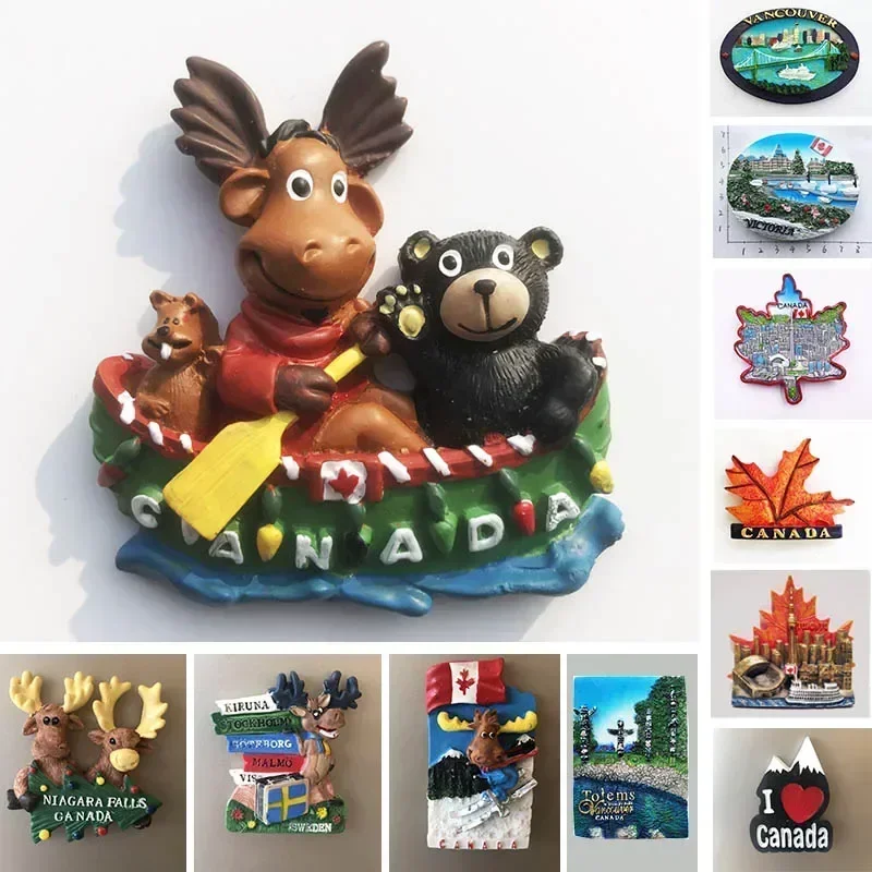 Canadá QUEBEC Vancouver Totems Imã De Geladeira Toronto Victoria Tourist Souvenir Casa Decoração Geladeira Adesivos Magnéticos