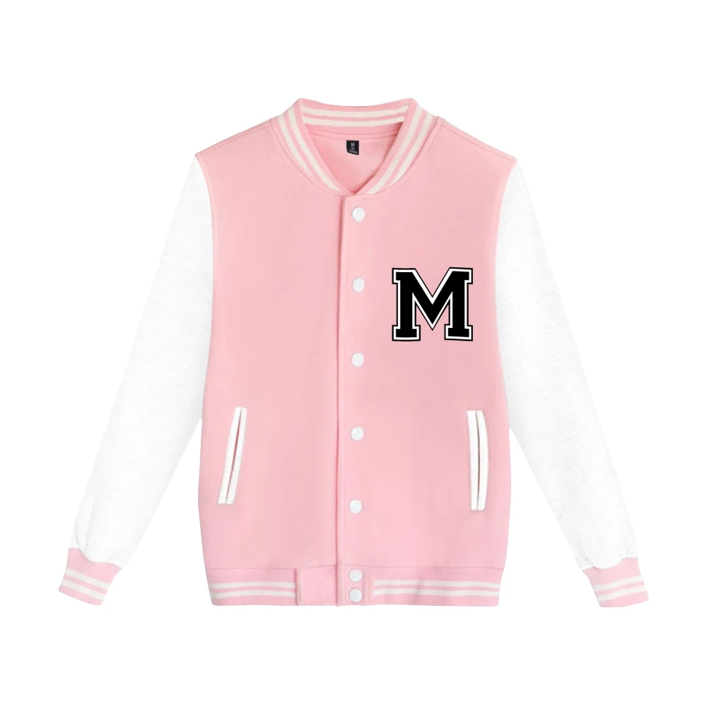 Men's baseball jacket fashion university campus baseball uniform women's baseball jacket custom solid color wholesale