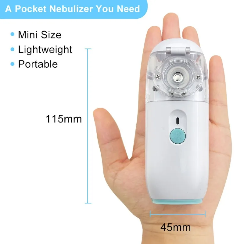 Rechargeable Portable Mini Nebulizer Silent Handheld Inhaler Ultrasonic Inhalator Mesh Atomizer Baby Adult Cough Asthma