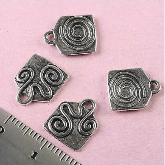 

50pcs 12x10mm Tibetan silver spiral charms Findings h0981