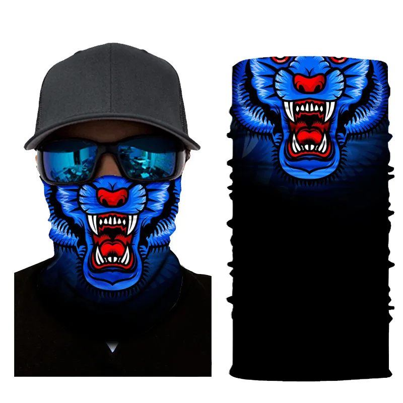 Outdoor Sport Camouflage Seamless Bandana Neck Gaiter Headband Cycling Fishing Tube Face Shield Men Women Mask Cool Skull