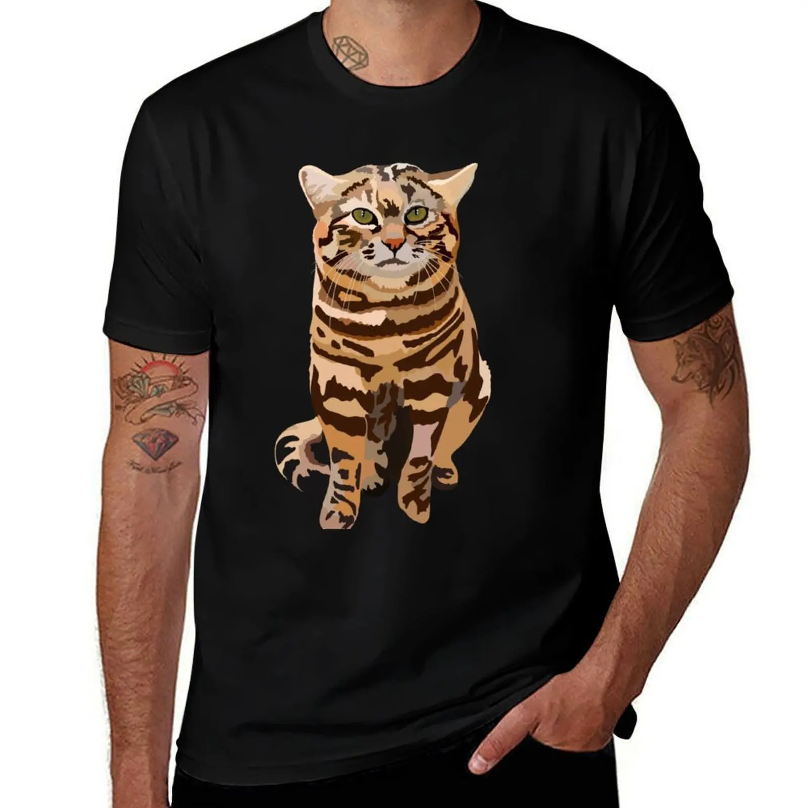 B is for Black Footed Cat, Black-footed Cat – Small and Elusive African Wildcat Illustration T-Shirt
