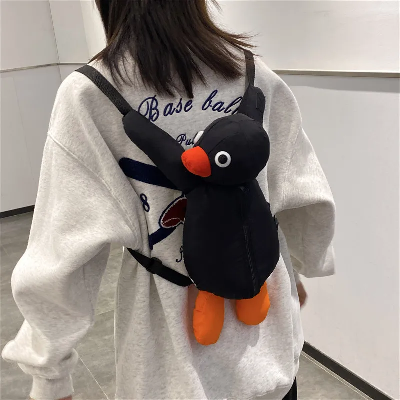 Cartone animato divertente carino coccole pinguino zaino personalità della moda peluche bambola borsa per bambini borsa a tracolla Mini borse a zaino