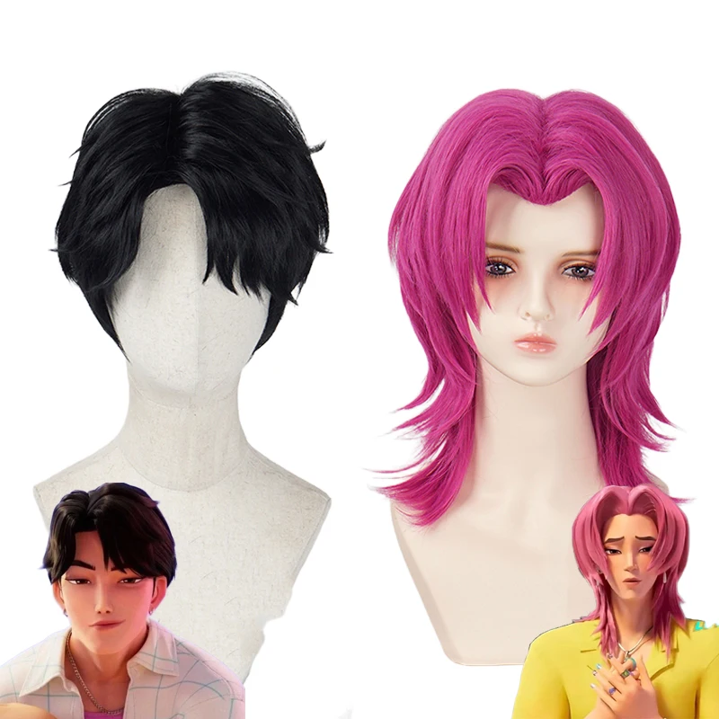 

Movie KPop Demon Hunters Saja Boys Romance Jinu Cosplay Wig Fashionable Hairstyles Heat Resistant Synthetic Wigs Halloween Prop