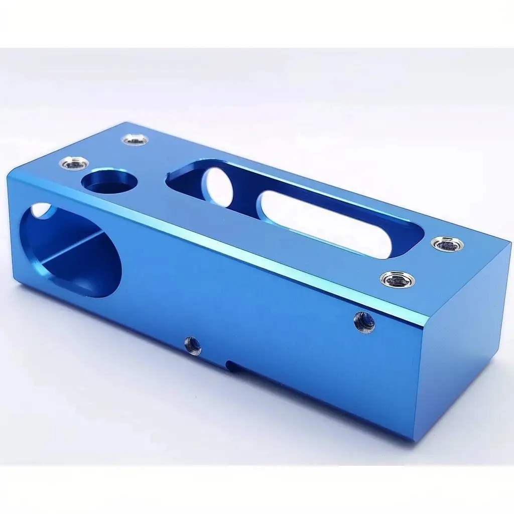 Custom Precision CNC Machining Blue Anodized Aluminum Enclosure Electronic Project Box Case