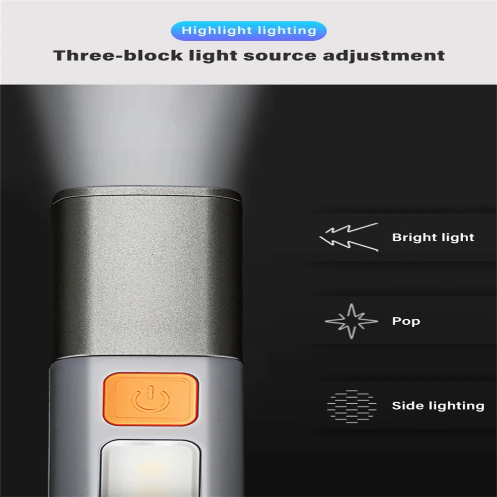 Rechargeable Flashlight Super Bright Powerful Flashlights With 3 Lighting Modes USB Charging Cable For Camping Outdoor