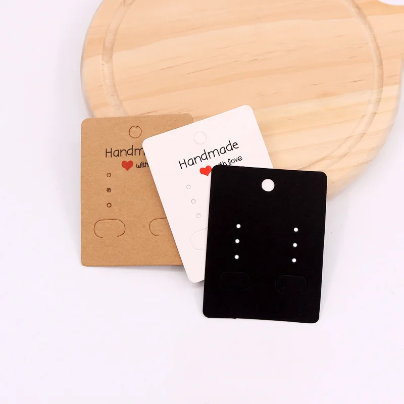 100 Pack Earring Cards for Jewelry Packaging DIY Earrings Holder Display Card for Studs Selling (Earring Card), 5x6.5cm)