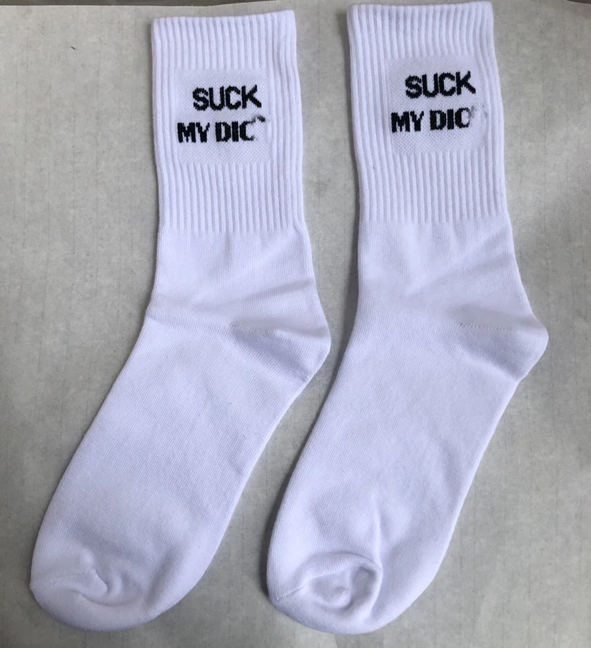 Fashion White Unique Design Letter Socks Men Socks Comfortable Hot Sock