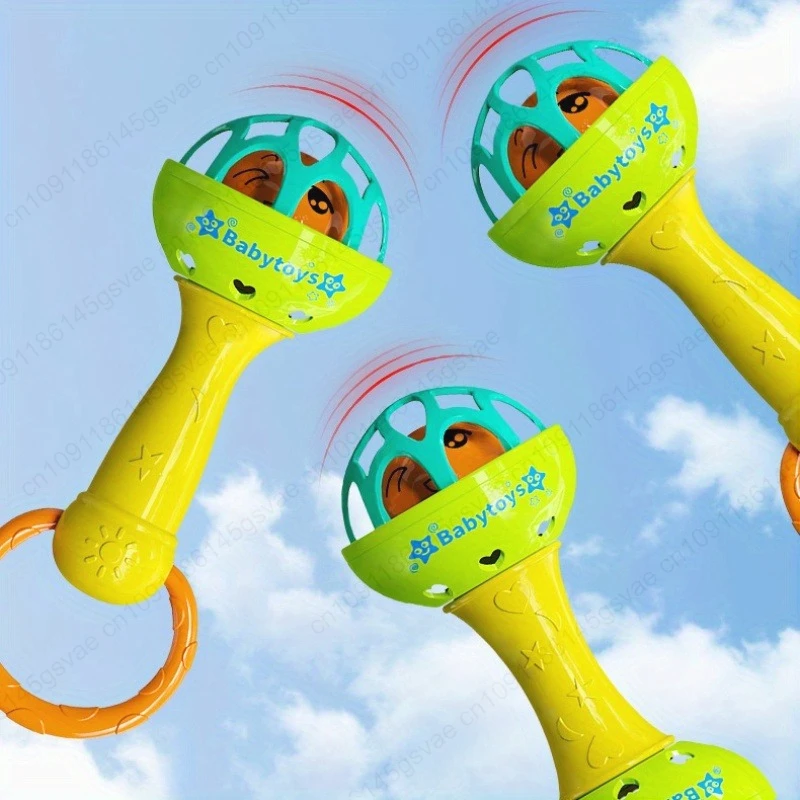 3 pçs brinquedo do bebê colorido instrumento musical chocalho shaker areia martelo sino crianças brinquedos de aprendizagem precoce